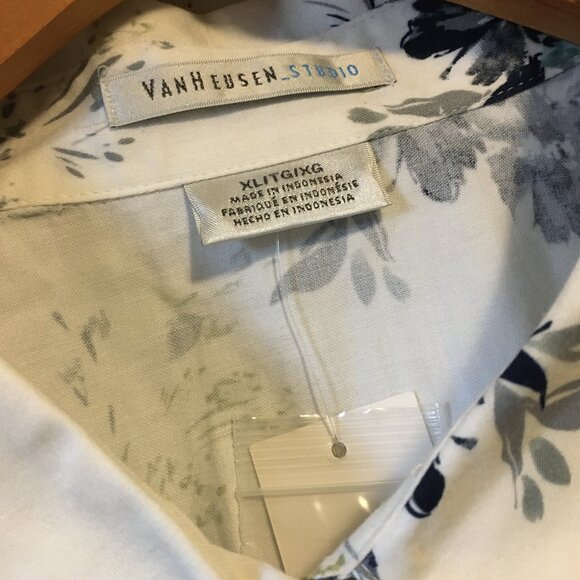 NWT Van Heusen Floral 100% Cotton Button Down Dress Shirt - Picture 9 of 16